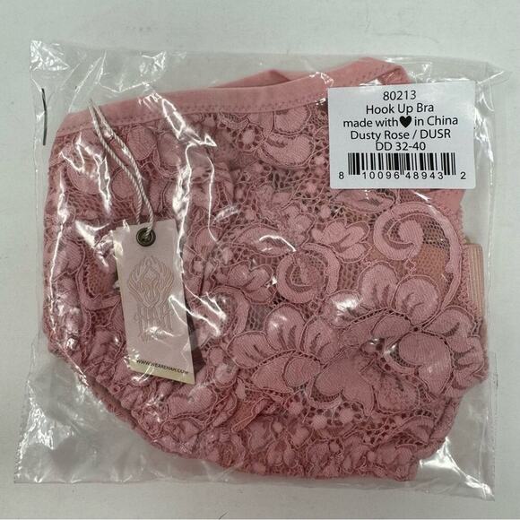 We Are HAH Hook Up Bra Size DD Band 32-40 Lace Balconette Dusty Rose Underwire - Picture 15 of 15